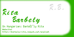 rita barbely business card